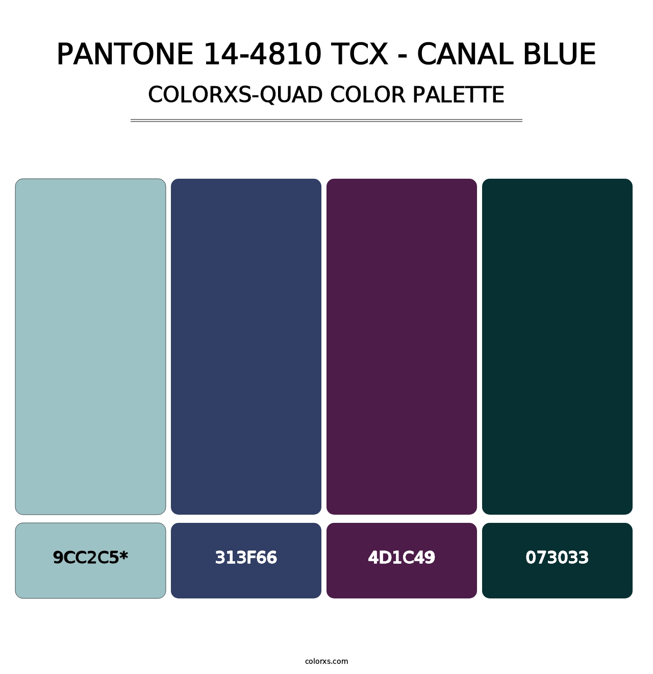 PANTONE 14-4810 TCX - Canal Blue - Colorxs Quad Palette