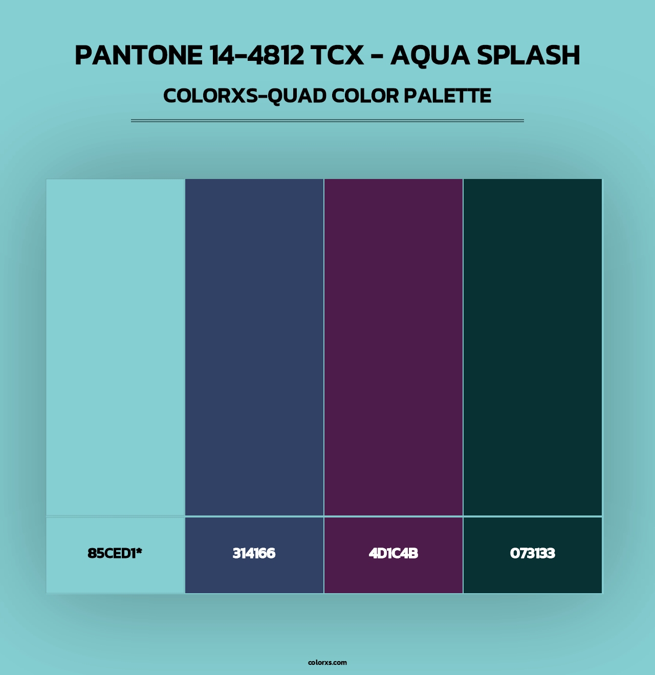 PANTONE 14-4812 TCX - Aqua Splash - Colorxs Quad Palette