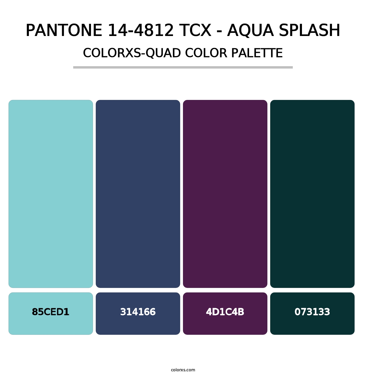 PANTONE 14-4812 TCX - Aqua Splash - Colorxs Quad Palette