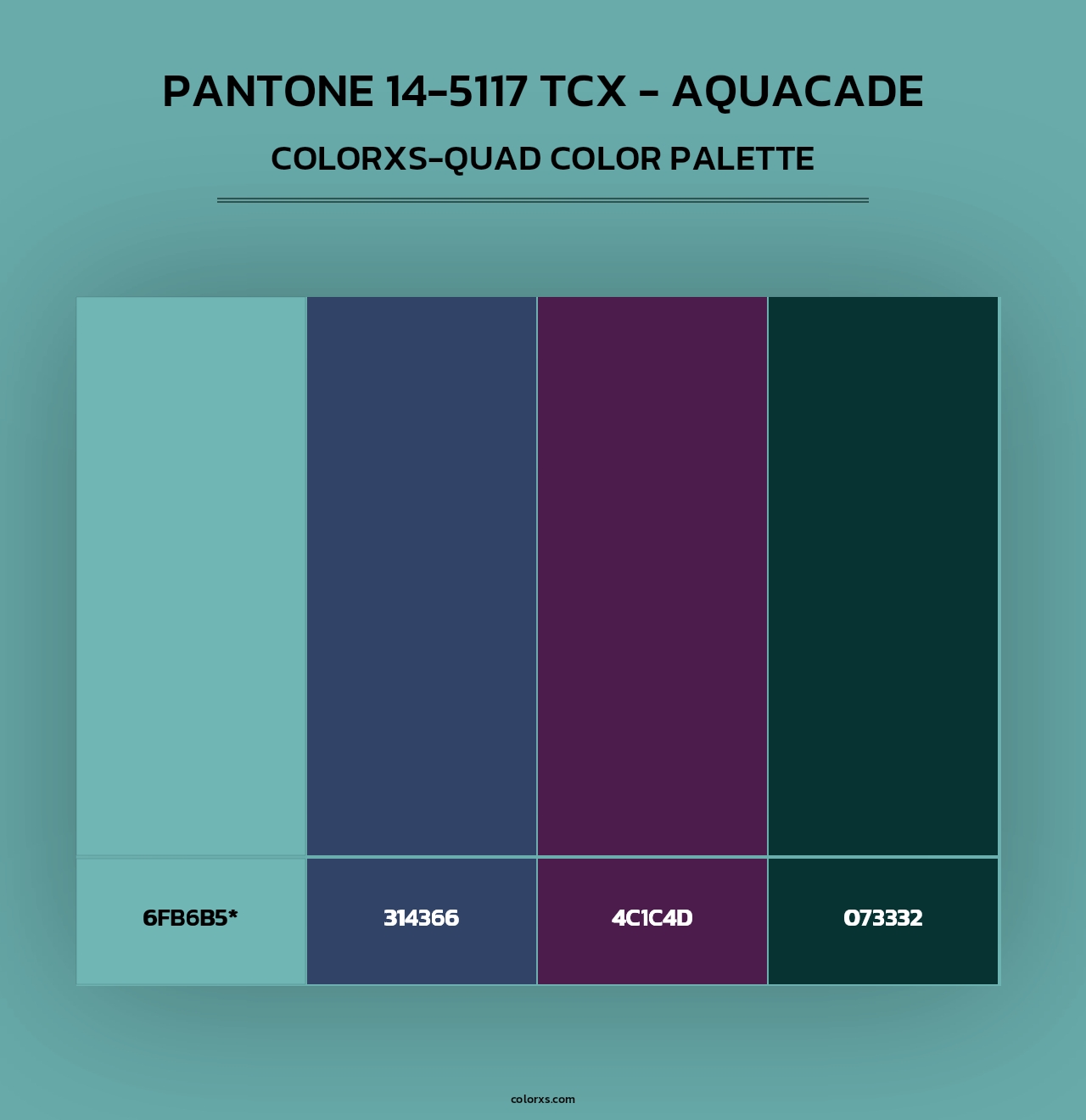 PANTONE 14-5117 TCX - Aquacade - Colorxs Quad Palette