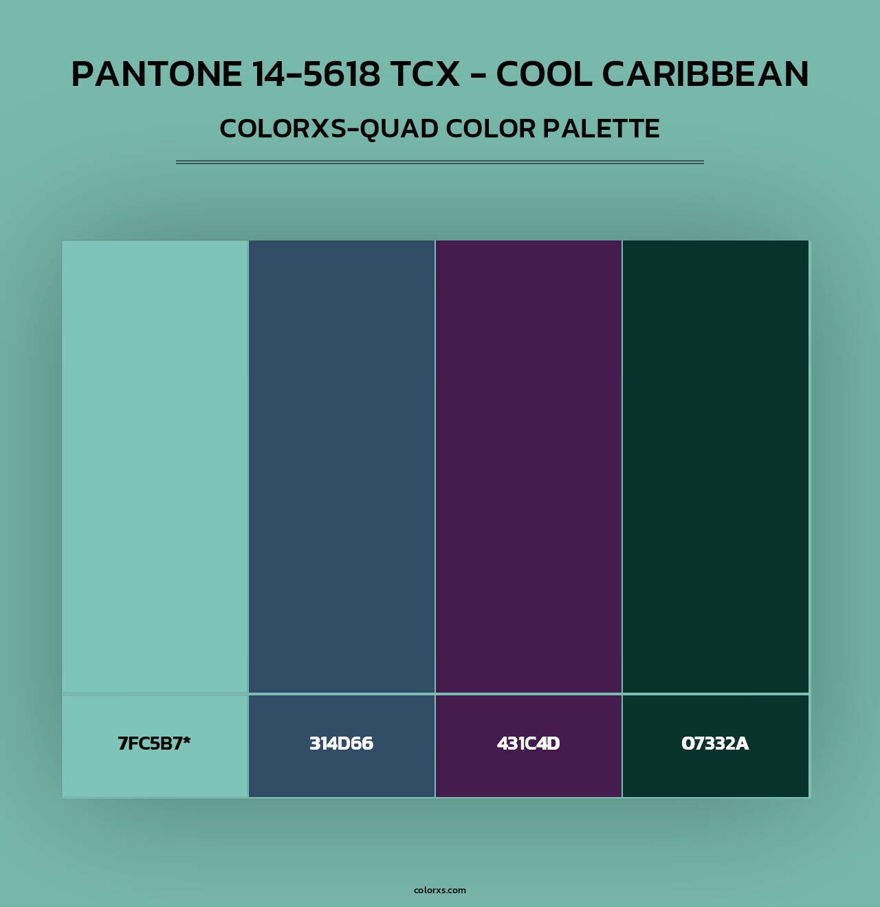 PANTONE 14-5618 TCX - Cool Caribbean - Colorxs Quad Palette