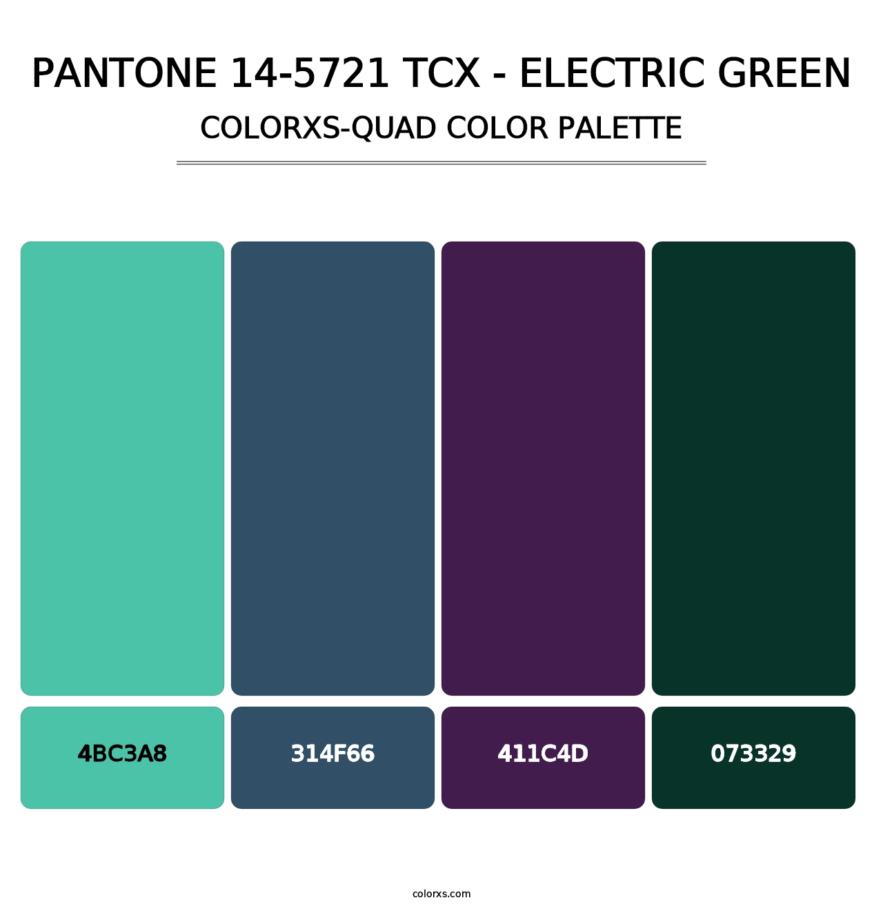 PANTONE 14-5721 TCX - Electric Green - Colorxs Quad Palette