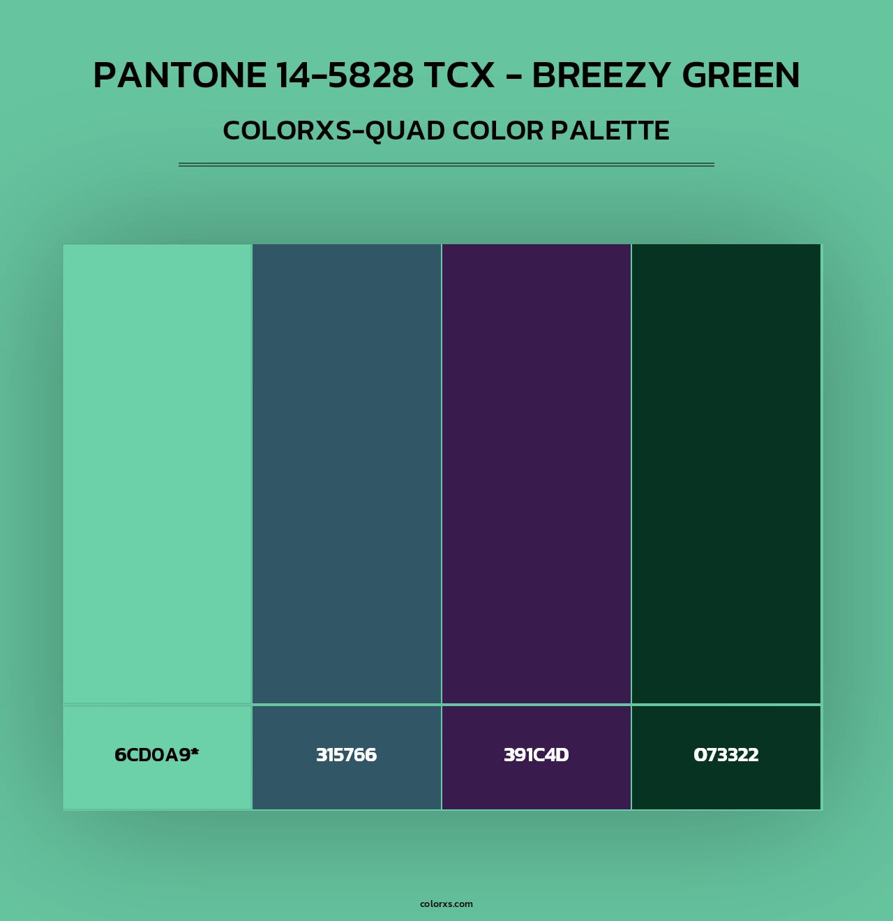 Pantone 14-5828 TCX - Breezy Green - Colorxs Quad Palette