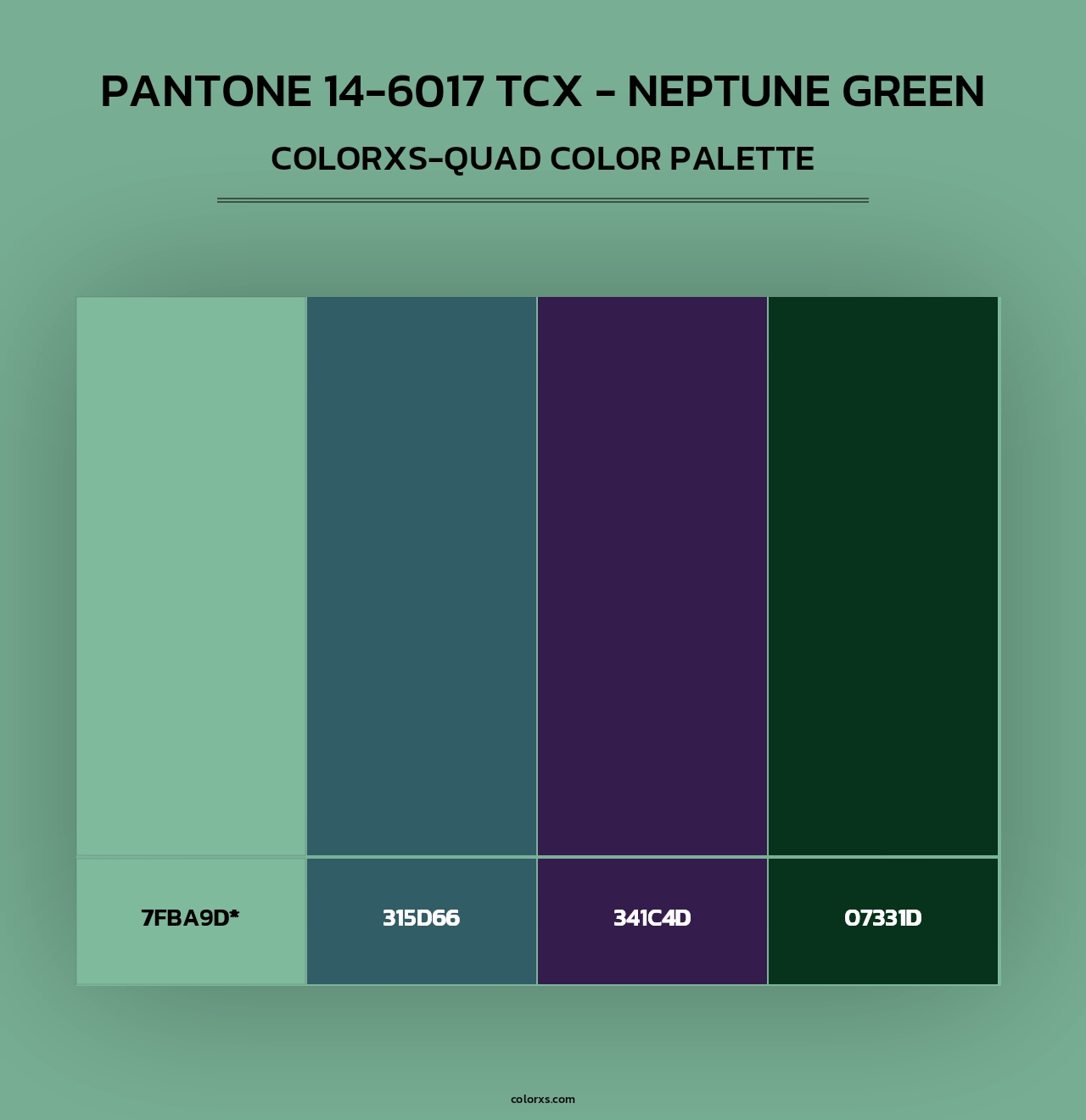 Pantone 14-6017 TCX - Neptune Green - Colorxs Quad Palette