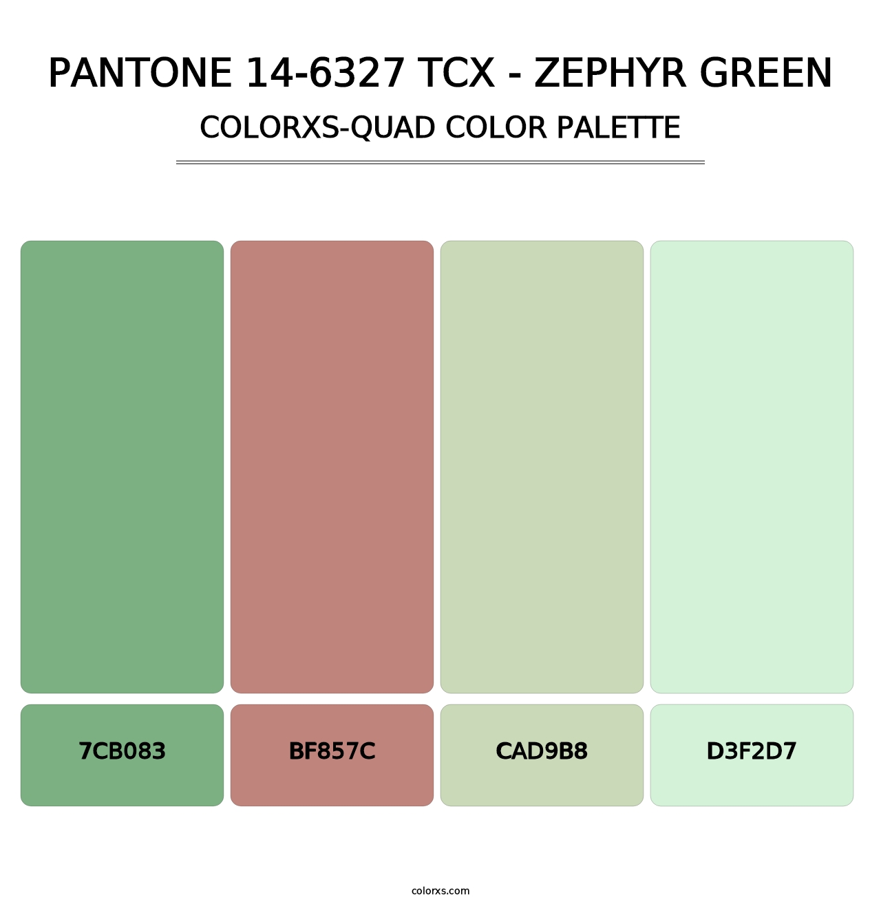 PANTONE 14-6327 TCX - Zephyr Green - Colorxs Quad Palette