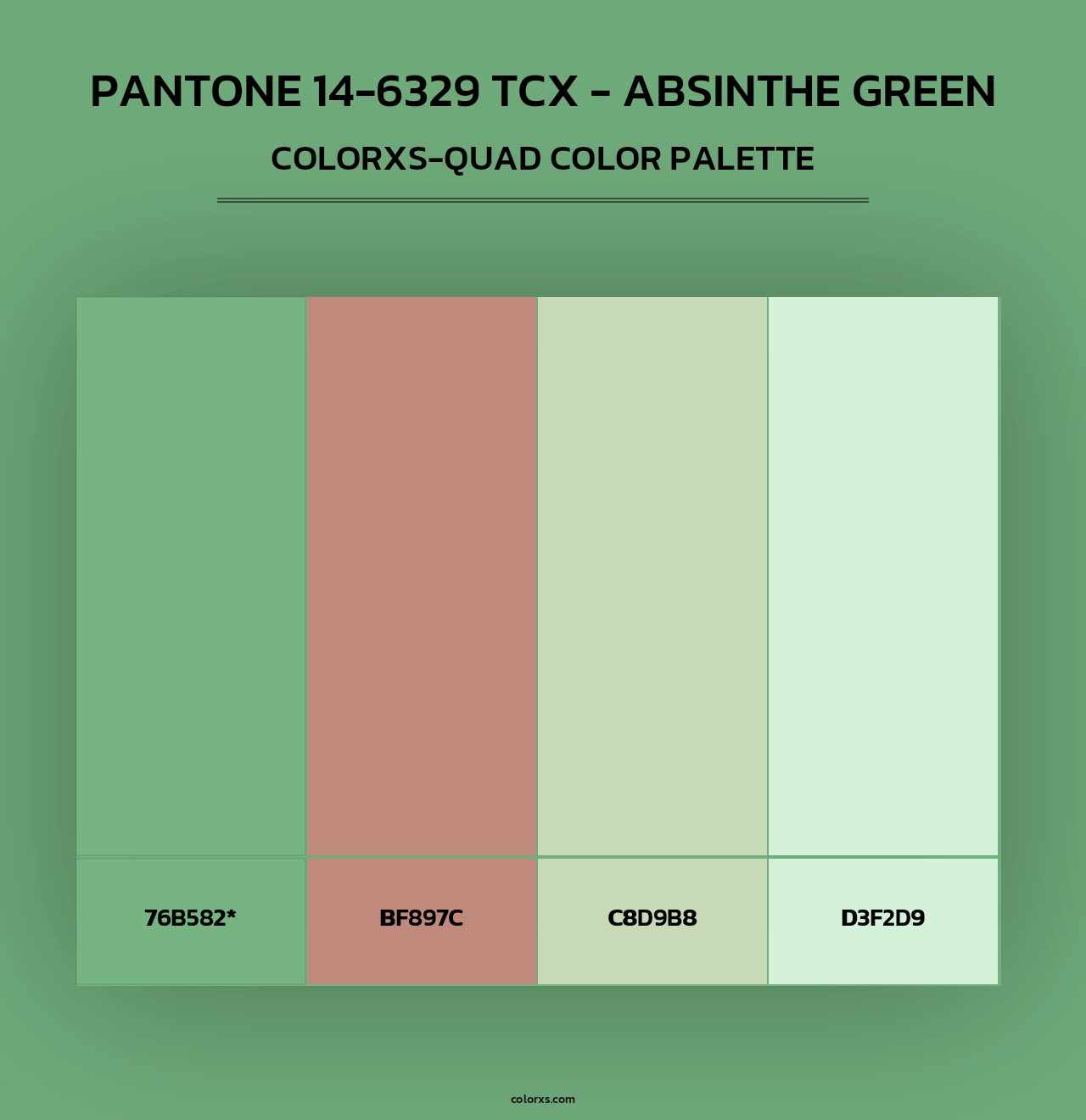 PANTONE 14-6329 TCX - Absinthe Green - Colorxs Quad Palette