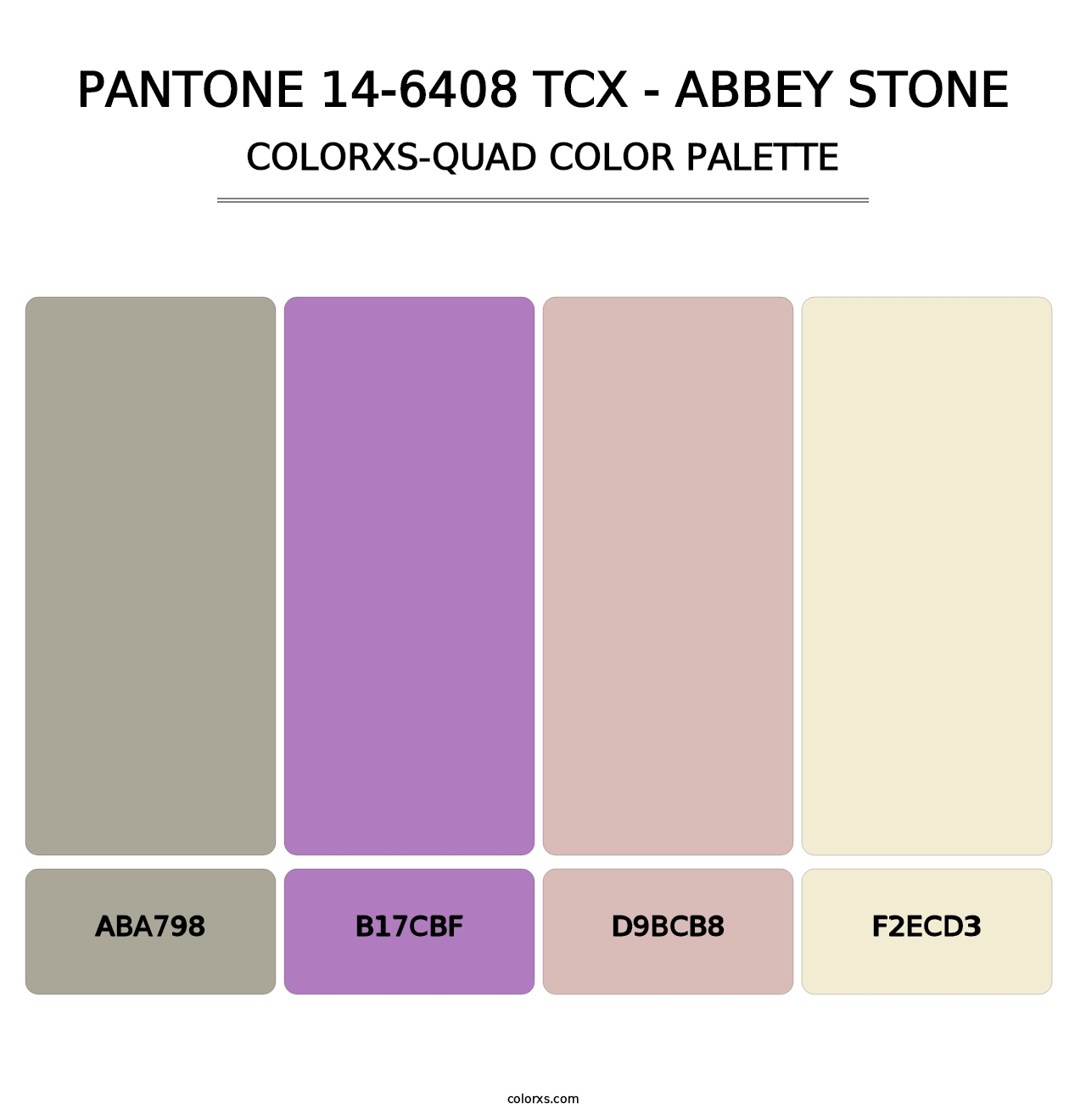 PANTONE 14-6408 TCX - Abbey Stone - Colorxs Quad Palette
