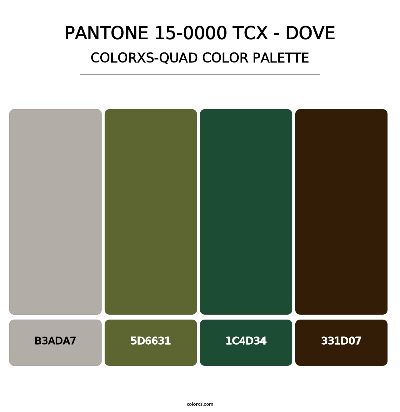 PANTONE 15-0000 TCX - Dove - Colorxs Quad Palette