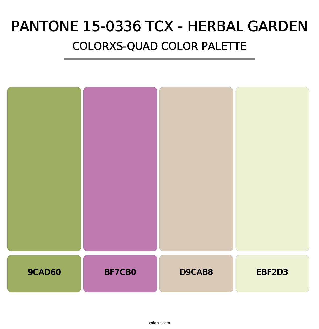 PANTONE 15-0336 TCX - Herbal Garden - Colorxs Quad Palette