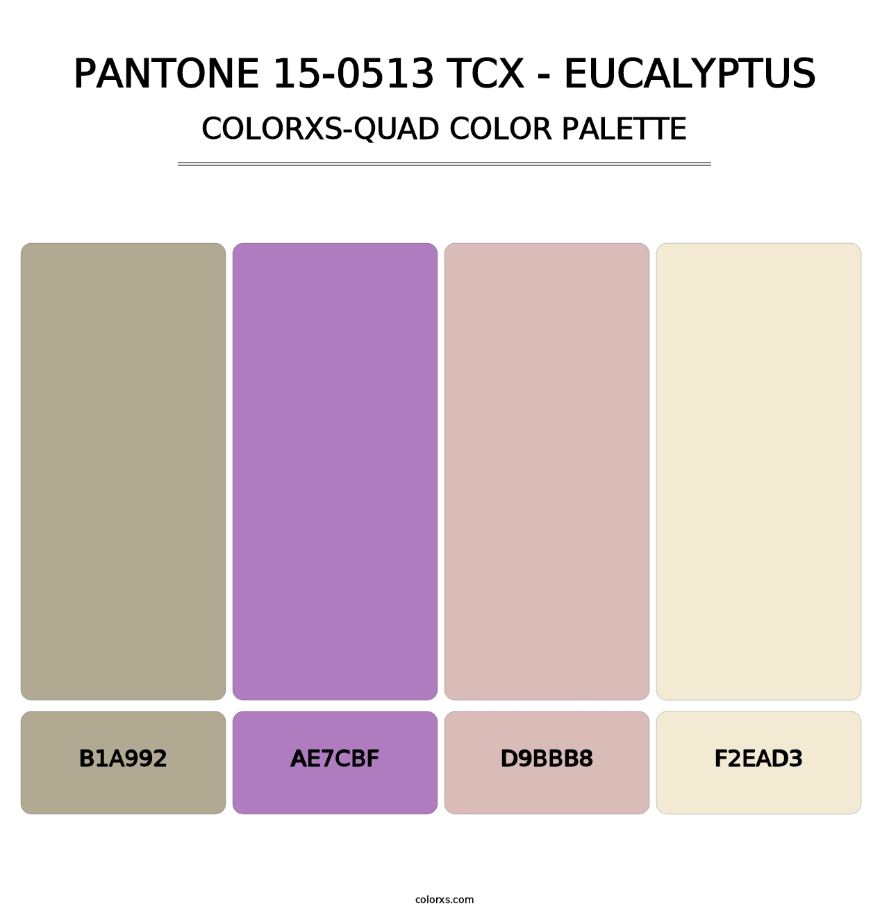 PANTONE 15-0513 TCX - Eucalyptus - Colorxs Quad Palette
