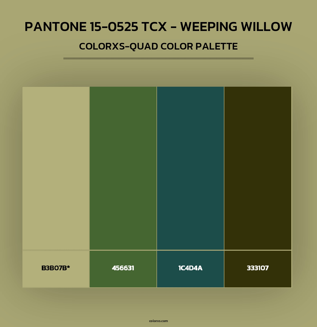 Pantone 15-0525 TCX - Weeping Willow - Colorxs Quad Palette