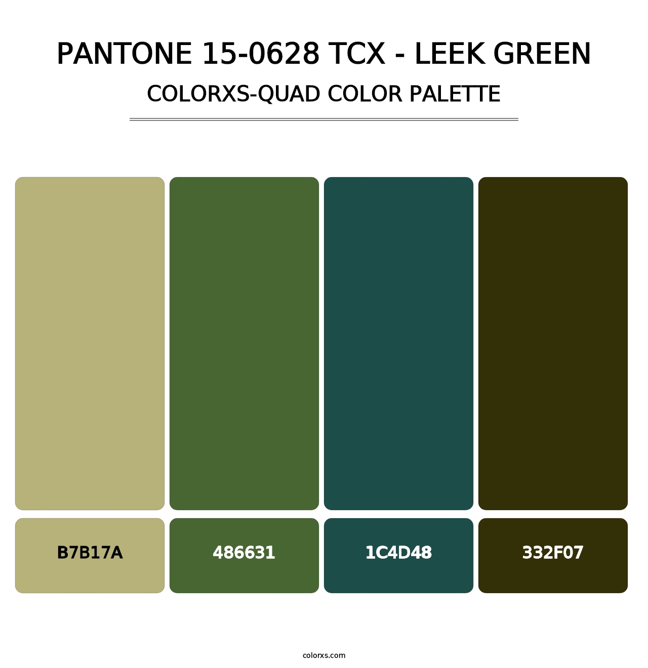 PANTONE 15-0628 TCX - Leek Green - Colorxs Quad Palette