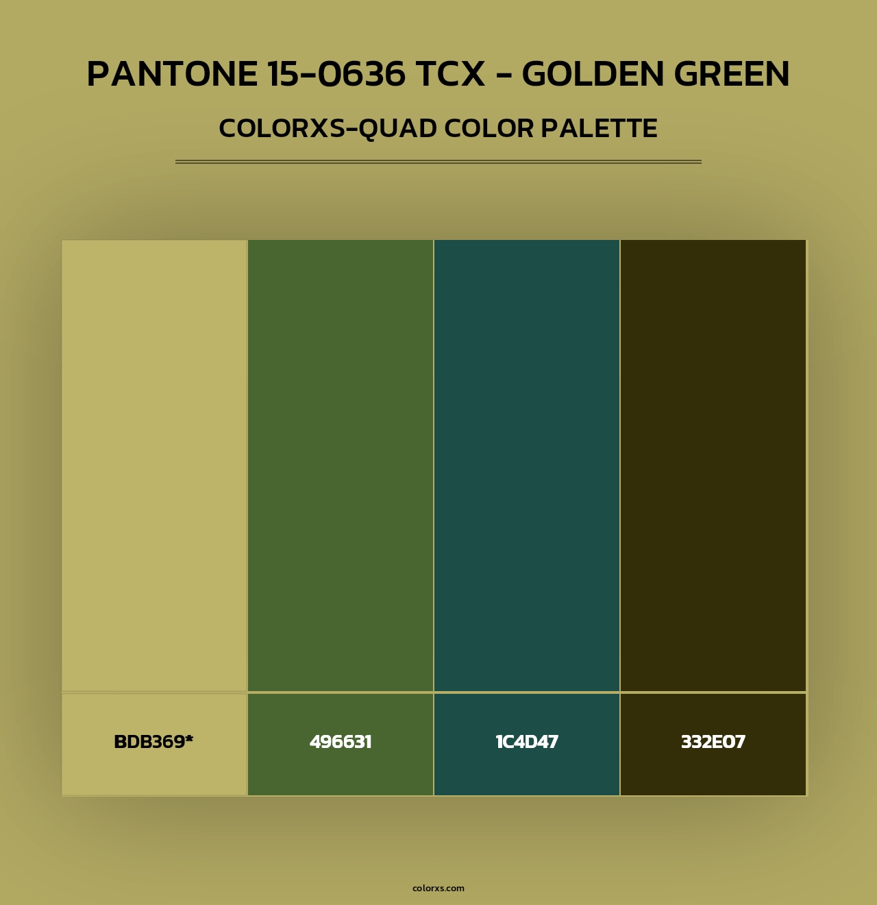 PANTONE 15-0636 TCX - Golden Green - Colorxs Quad Palette
