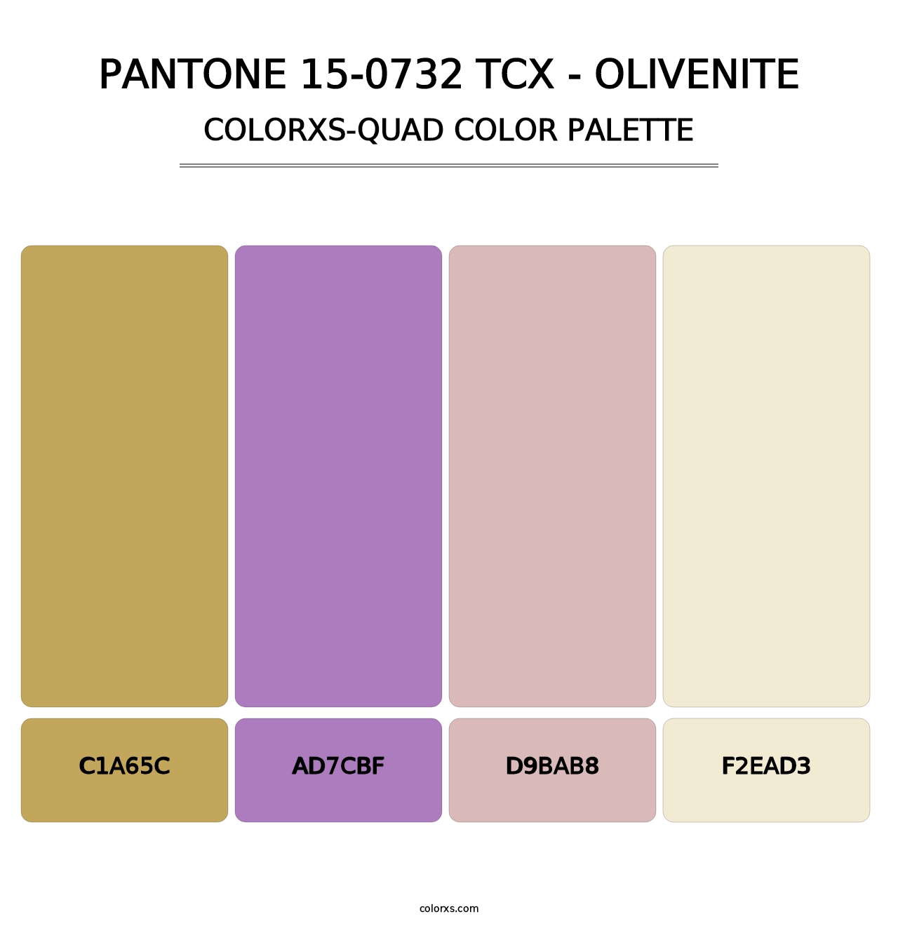 PANTONE 15-0732 TCX - Olivenite - Colorxs Quad Palette