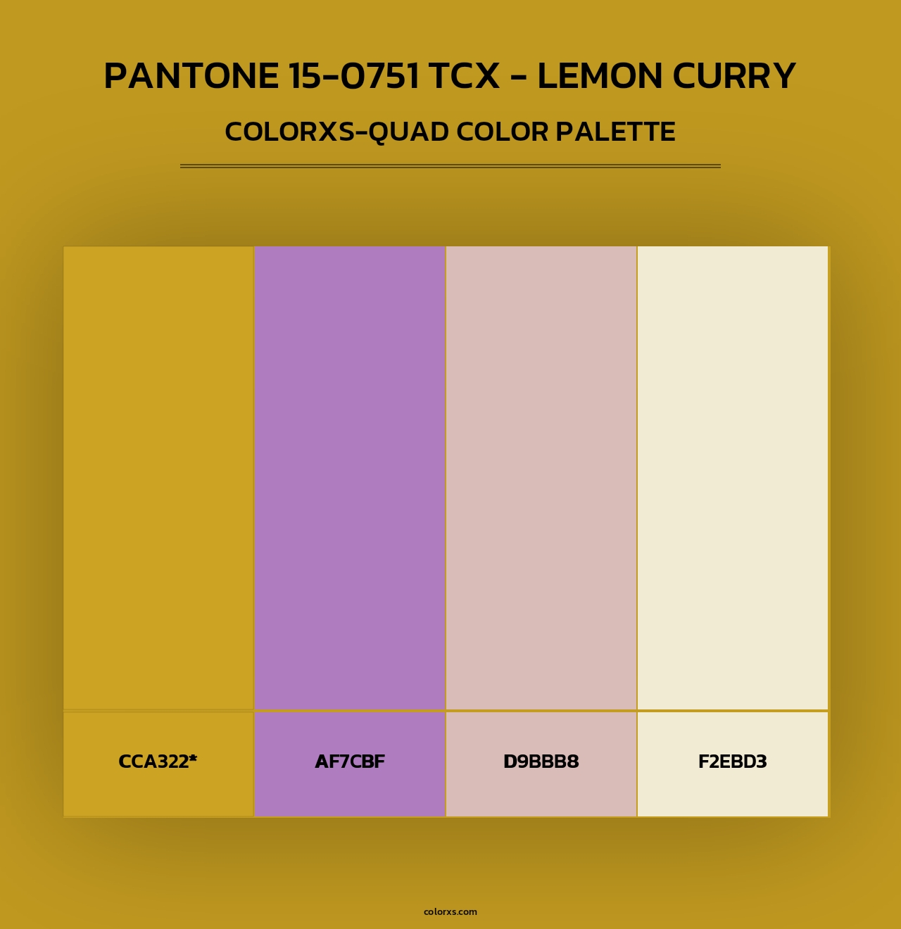 Pantone 15-0751 TCX - Lemon Curry - Colorxs Quad Palette