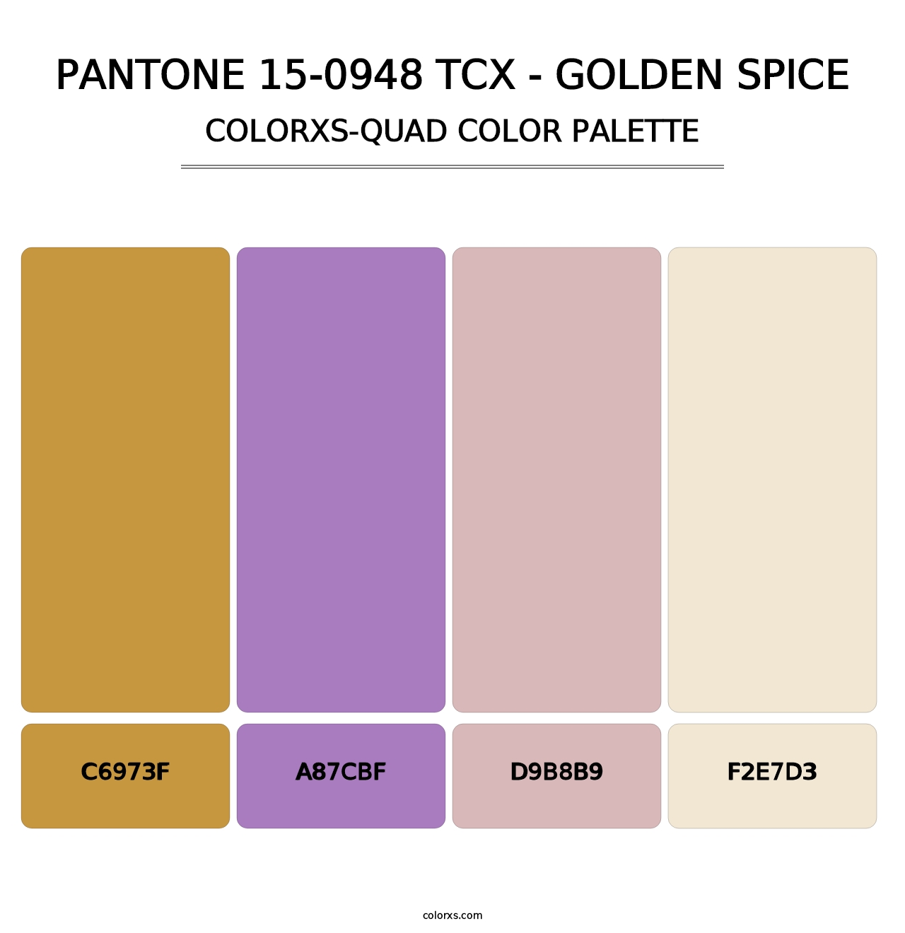 PANTONE 15-0948 TCX - Golden Spice - Colorxs Quad Palette