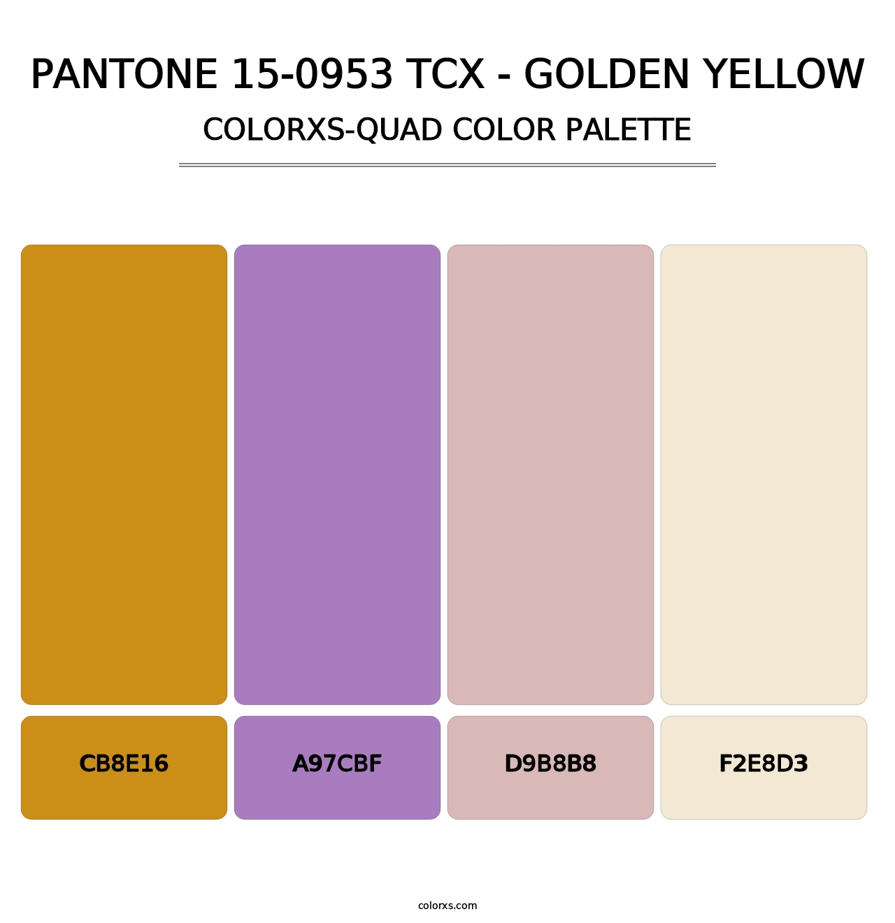 PANTONE 15-0953 TCX - Golden Yellow - Colorxs Quad Palette