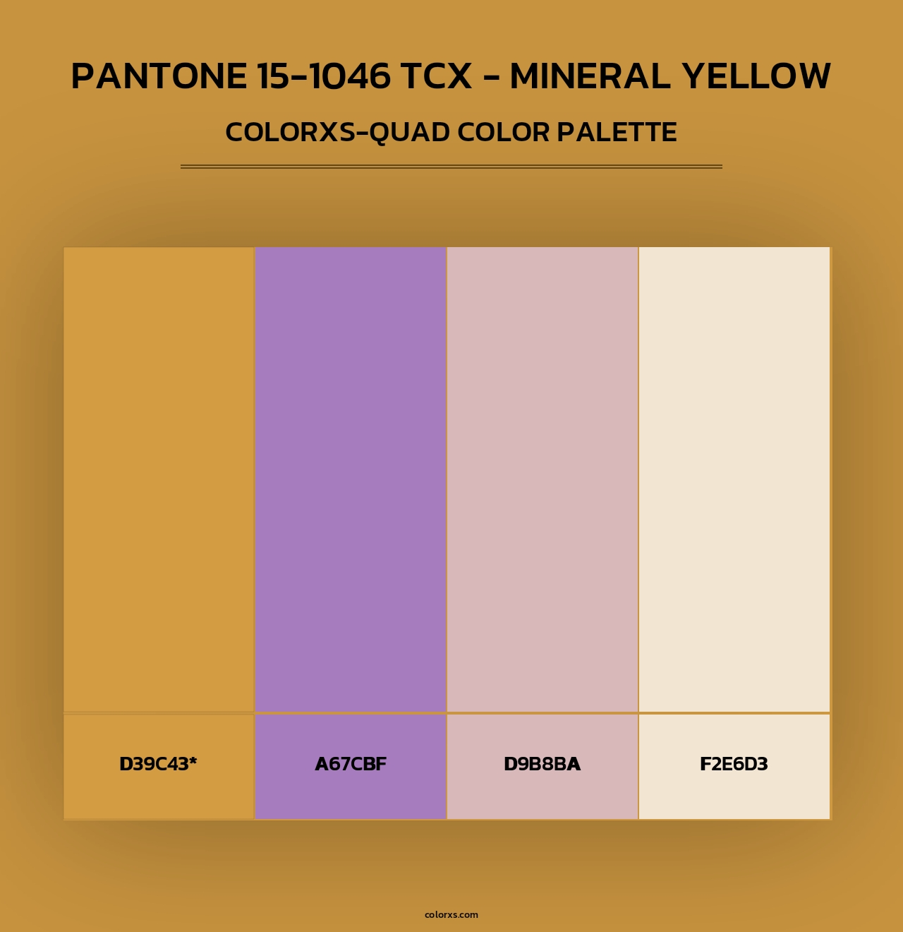 PANTONE 15-1046 TCX - Mineral Yellow - Colorxs Quad Palette