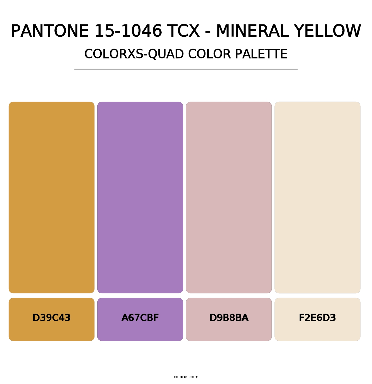 PANTONE 15-1046 TCX - Mineral Yellow - Colorxs Quad Palette