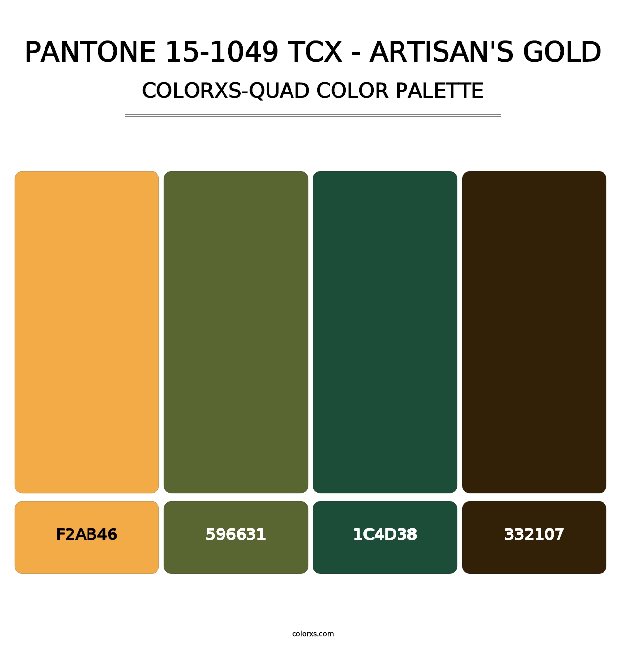 PANTONE 15-1049 TCX - Artisan's Gold - Colorxs Quad Palette