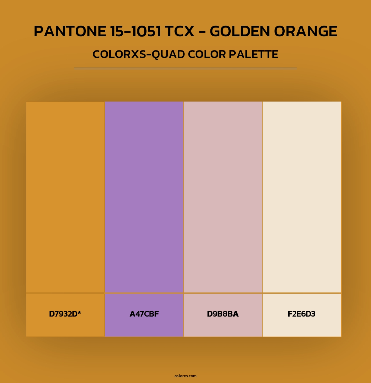 Pantone 15-1051 TCX - Golden Orange - Colorxs Quad Palette