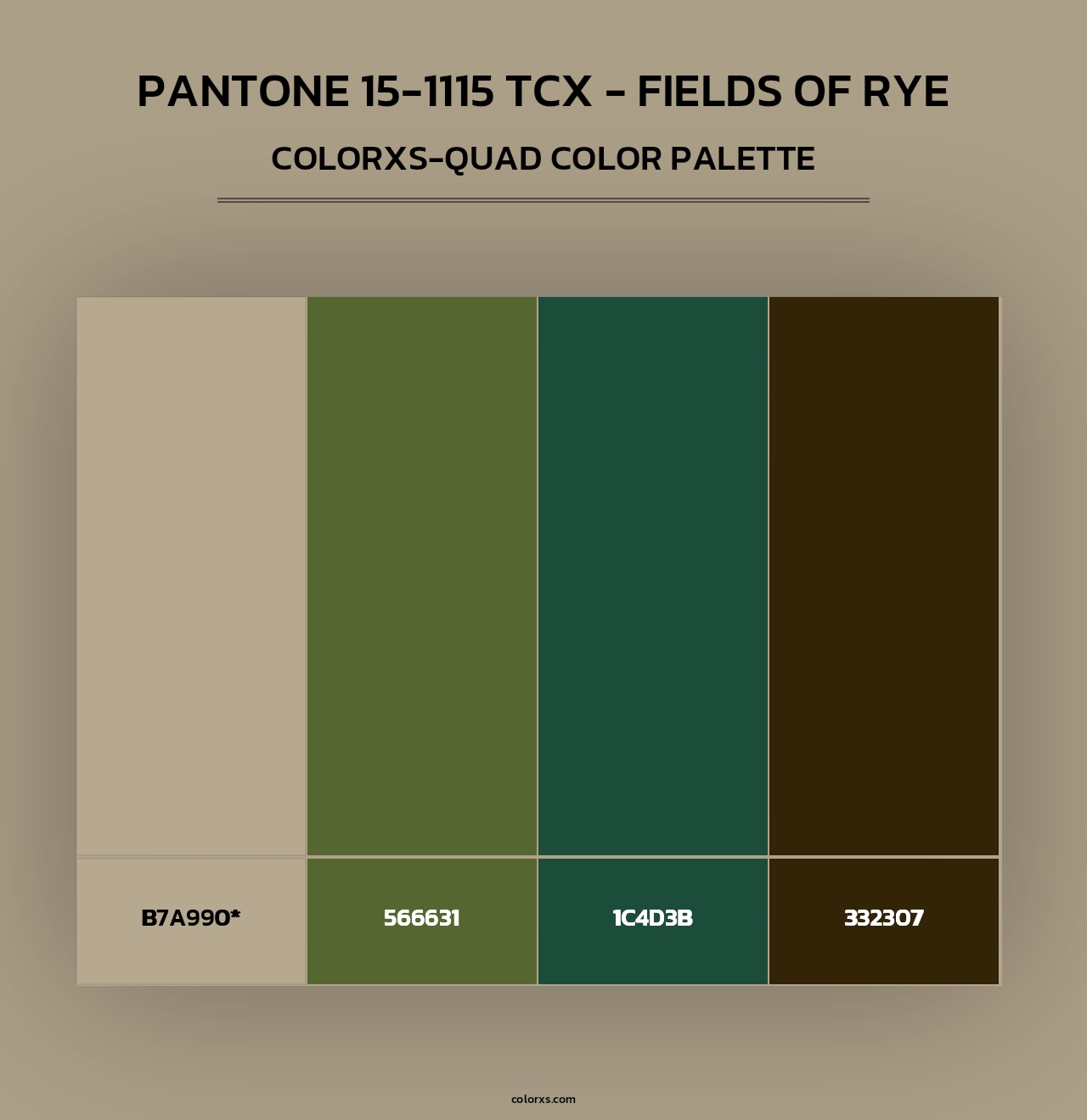 PANTONE 15-1115 TCX - Fields of Rye - Colorxs Quad Palette