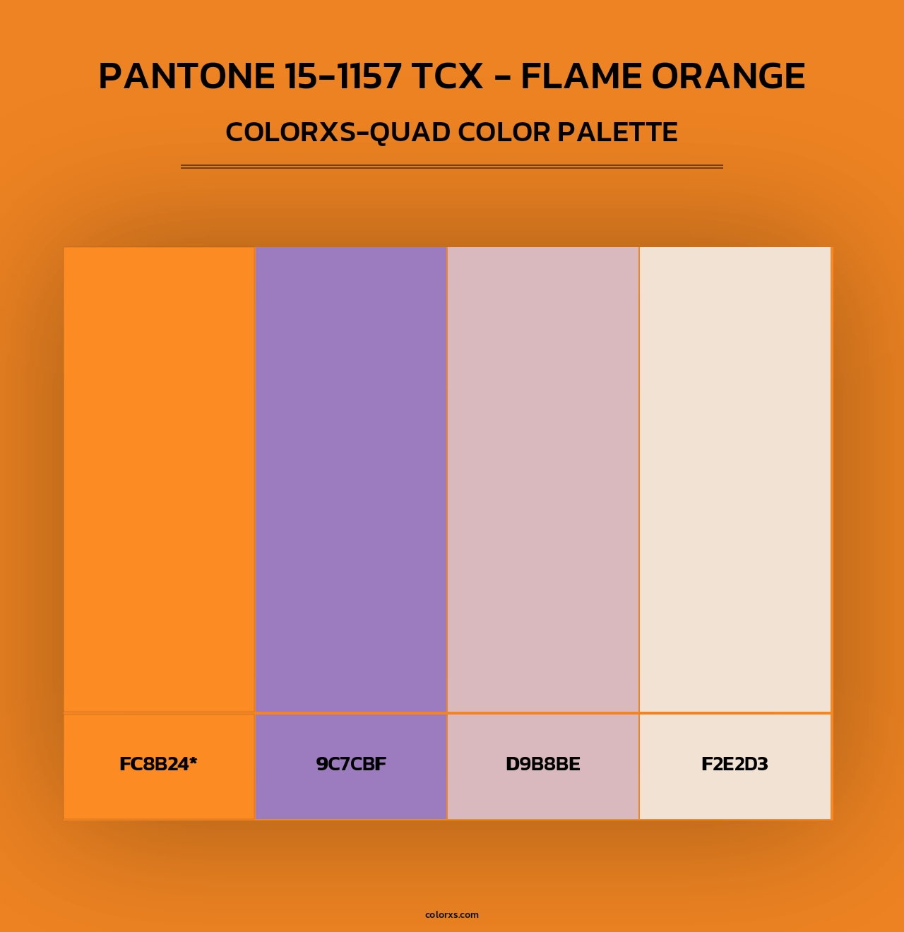 PANTONE 15-1157 TCX - Flame Orange - Colorxs Quad Palette