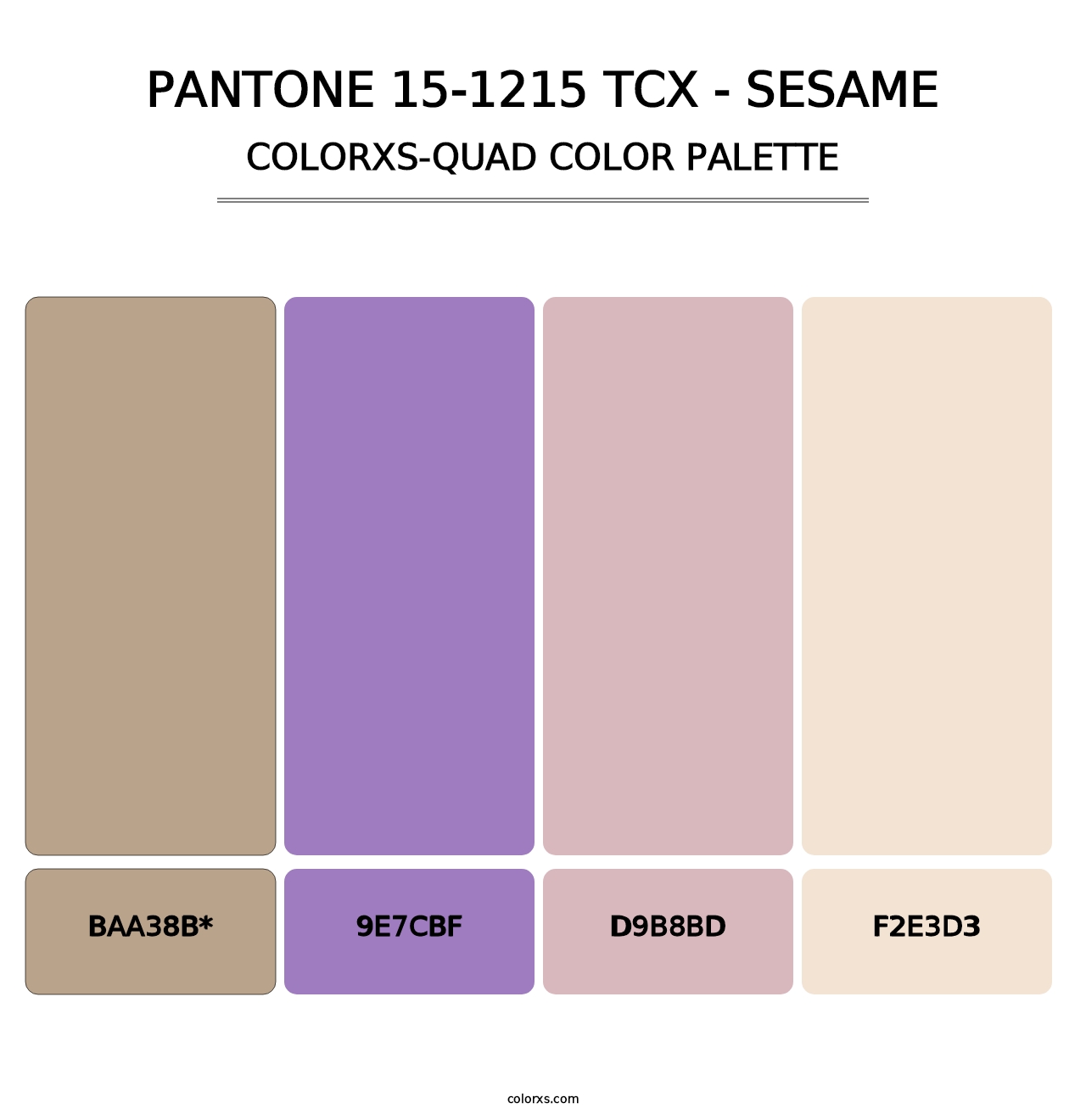 PANTONE 15-1215 TCX - Sesame - Colorxs Quad Palette
