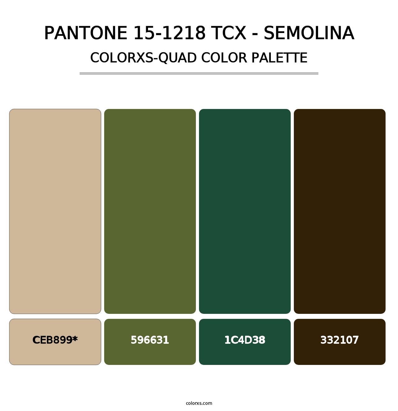 PANTONE 15-1218 TCX - Semolina - Colorxs Quad Palette