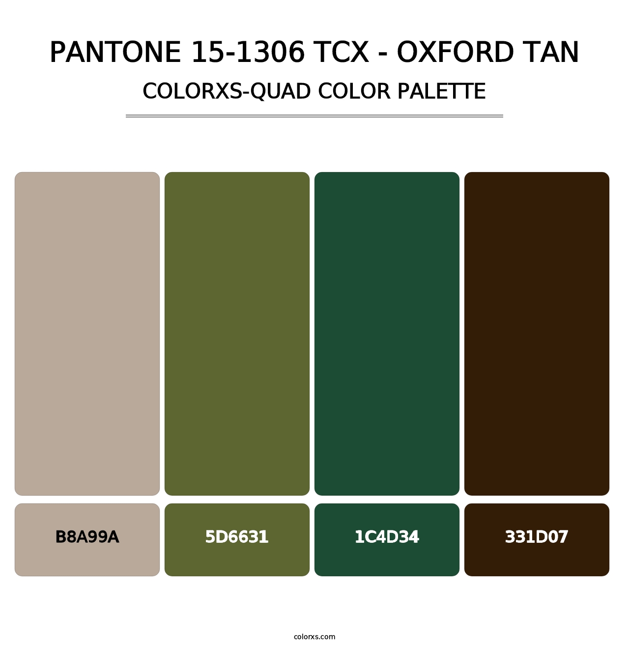 PANTONE 15-1306 TCX - Oxford Tan - Colorxs Quad Palette