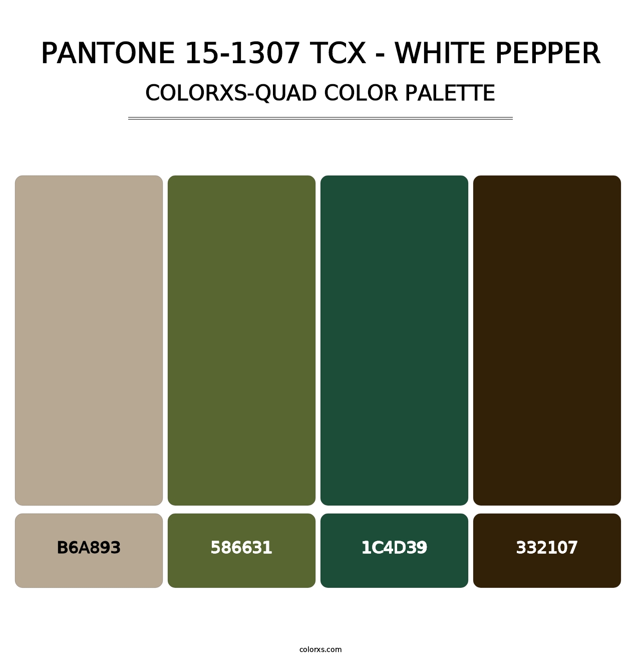 PANTONE 15-1307 TCX - White Pepper - Colorxs Quad Palette