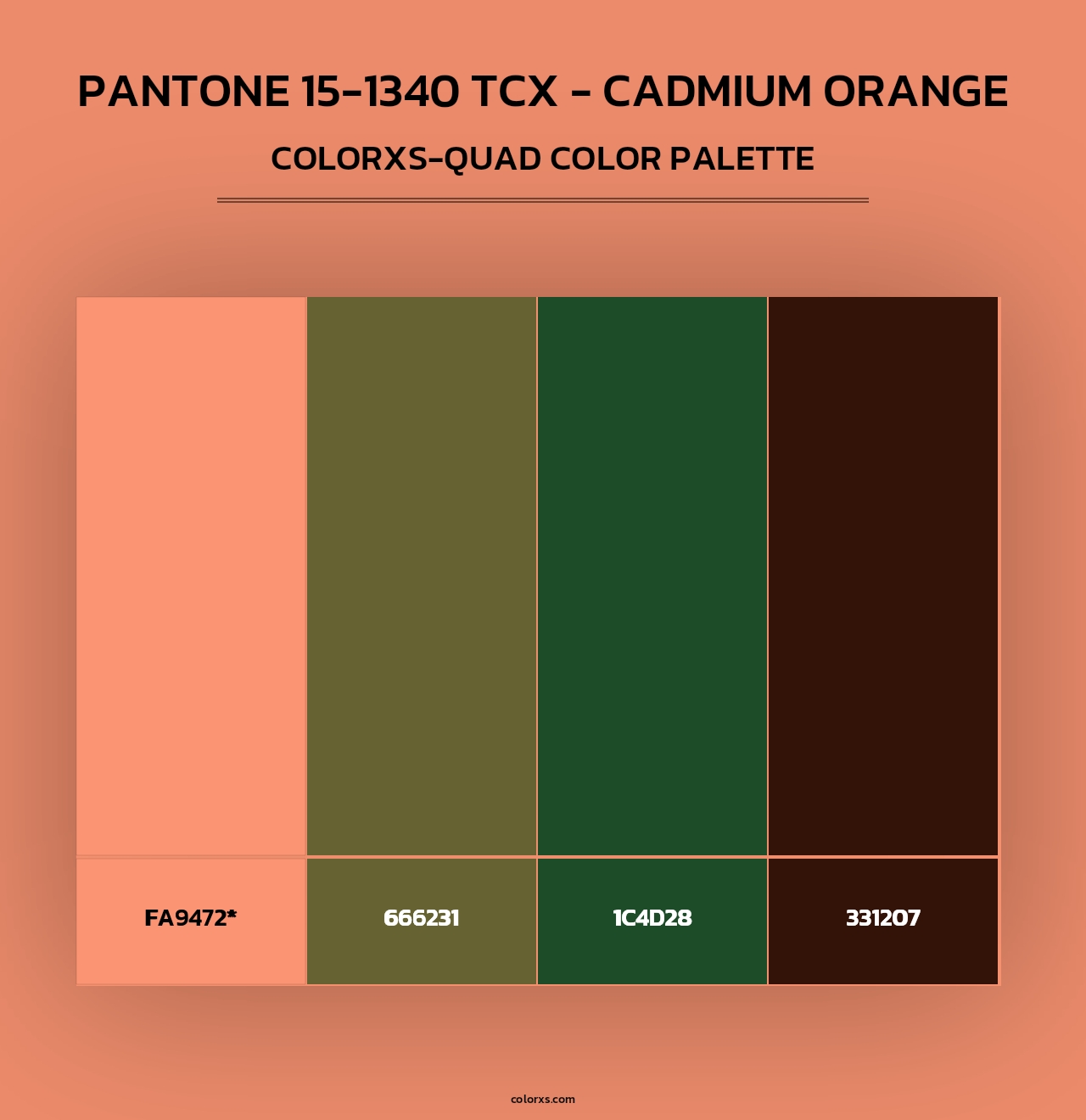 PANTONE 15-1340 TCX - Cadmium Orange - Colorxs Quad Palette