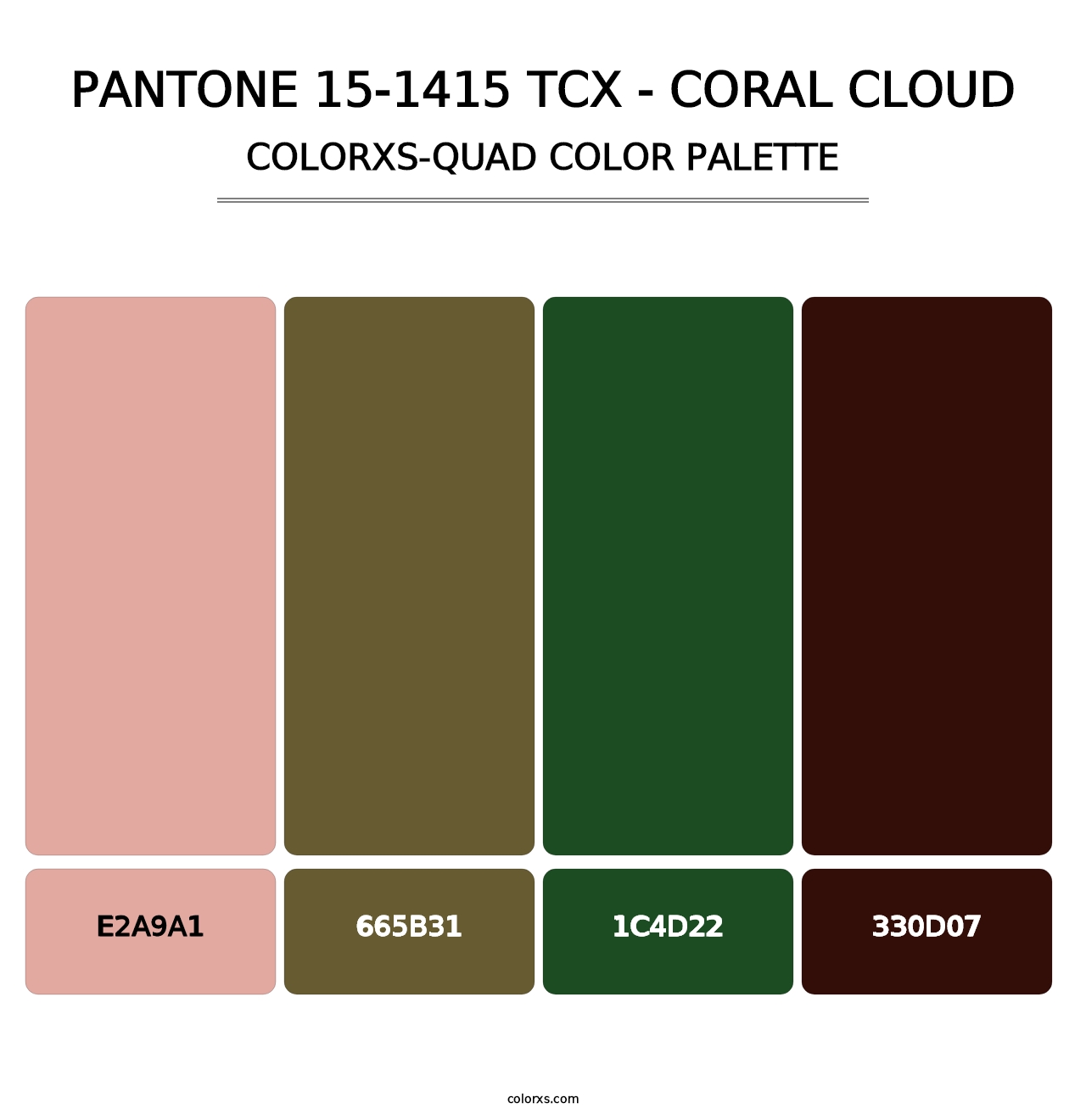 PANTONE 15-1415 TCX - Coral Cloud - Colorxs Quad Palette