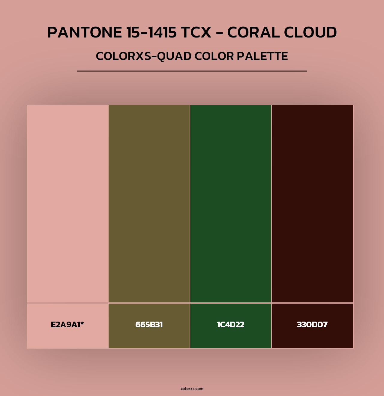 PANTONE 15-1415 TCX - Coral Cloud - Colorxs Quad Palette