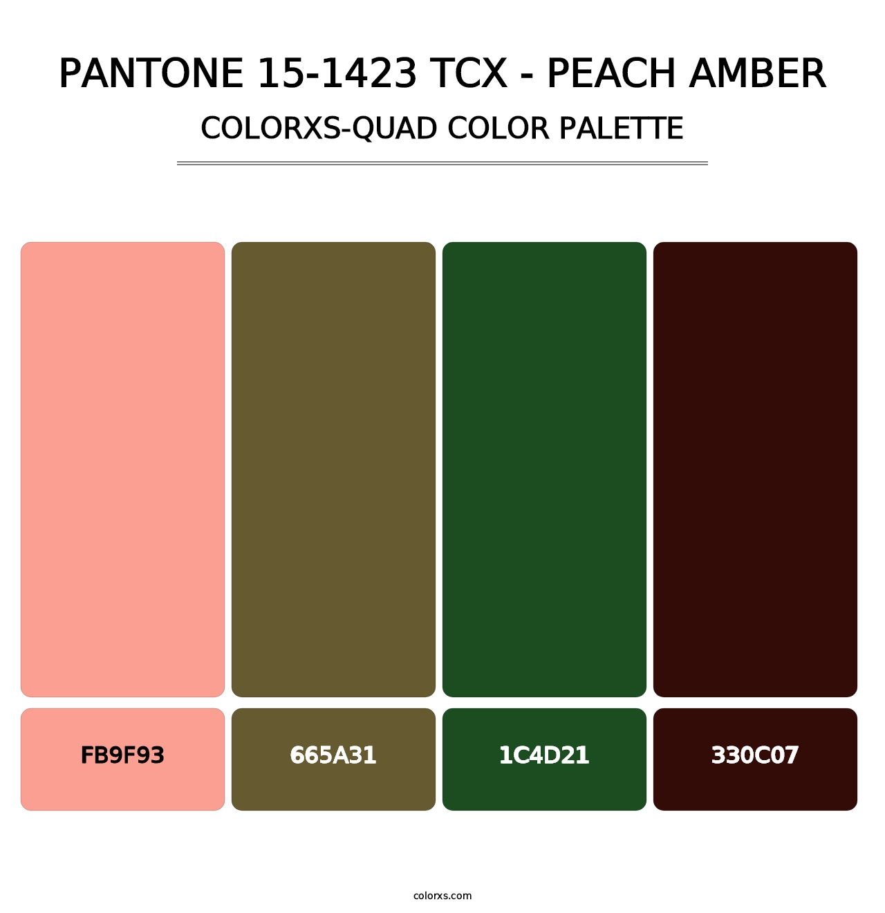 PANTONE 15-1423 TCX - Peach Amber - Colorxs Quad Palette