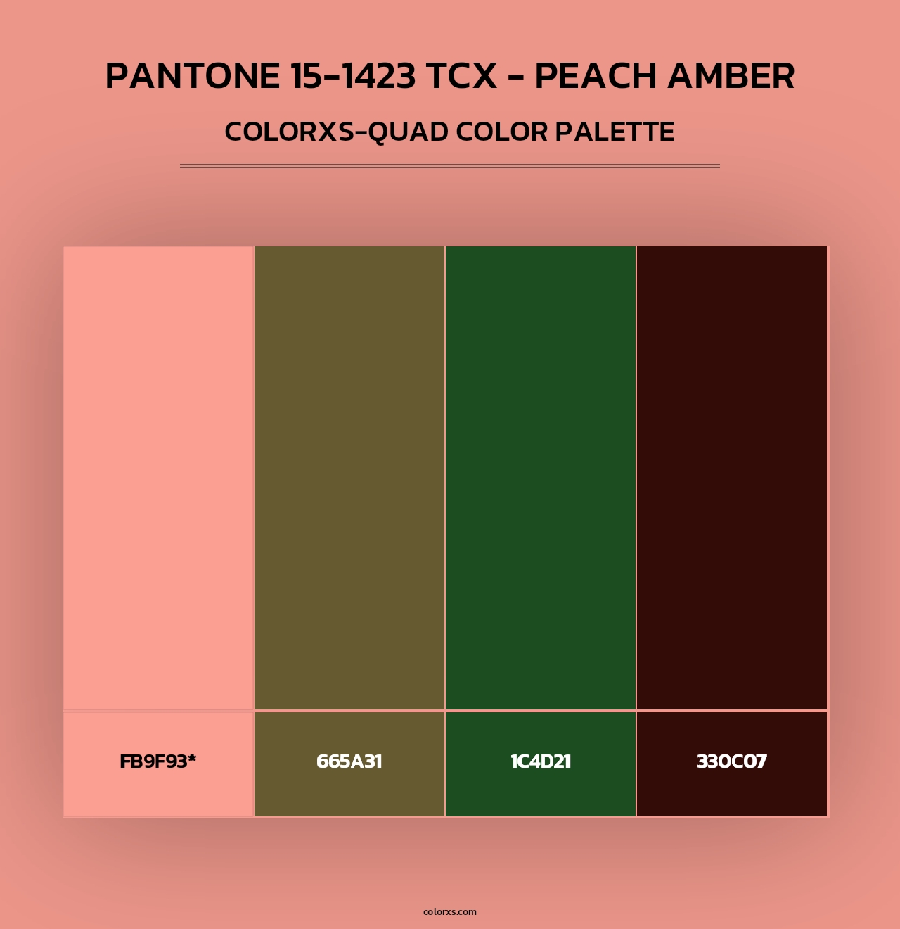 PANTONE 15-1423 TCX - Peach Amber - Colorxs Quad Palette
