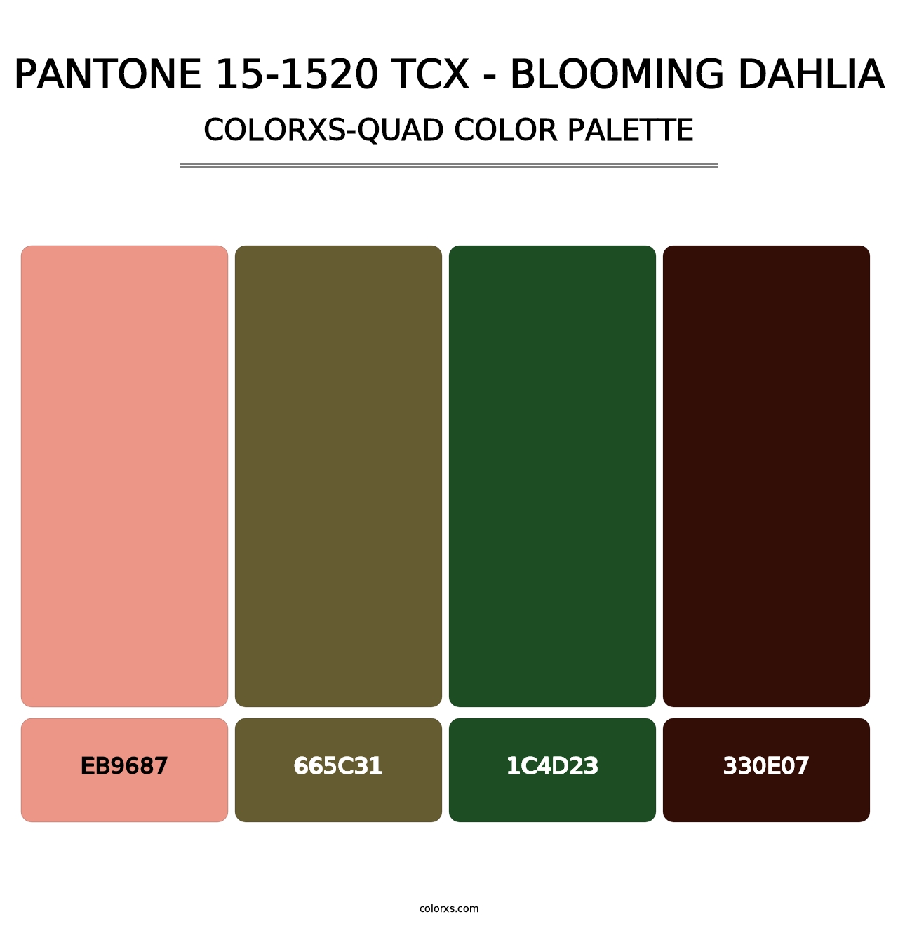 PANTONE 15-1520 TCX - Blooming Dahlia - Colorxs Quad Palette