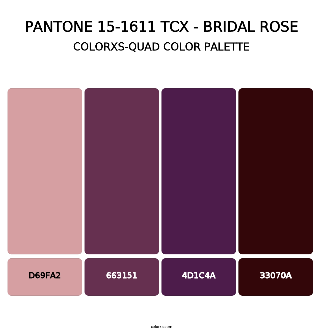 PANTONE 15-1611 TCX - Bridal Rose - Colorxs Quad Palette