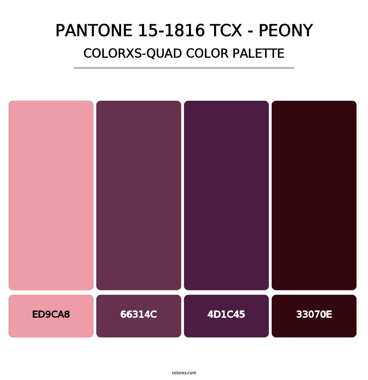 PANTONE 15-1816 TCX - Peony - Colorxs Quad Palette