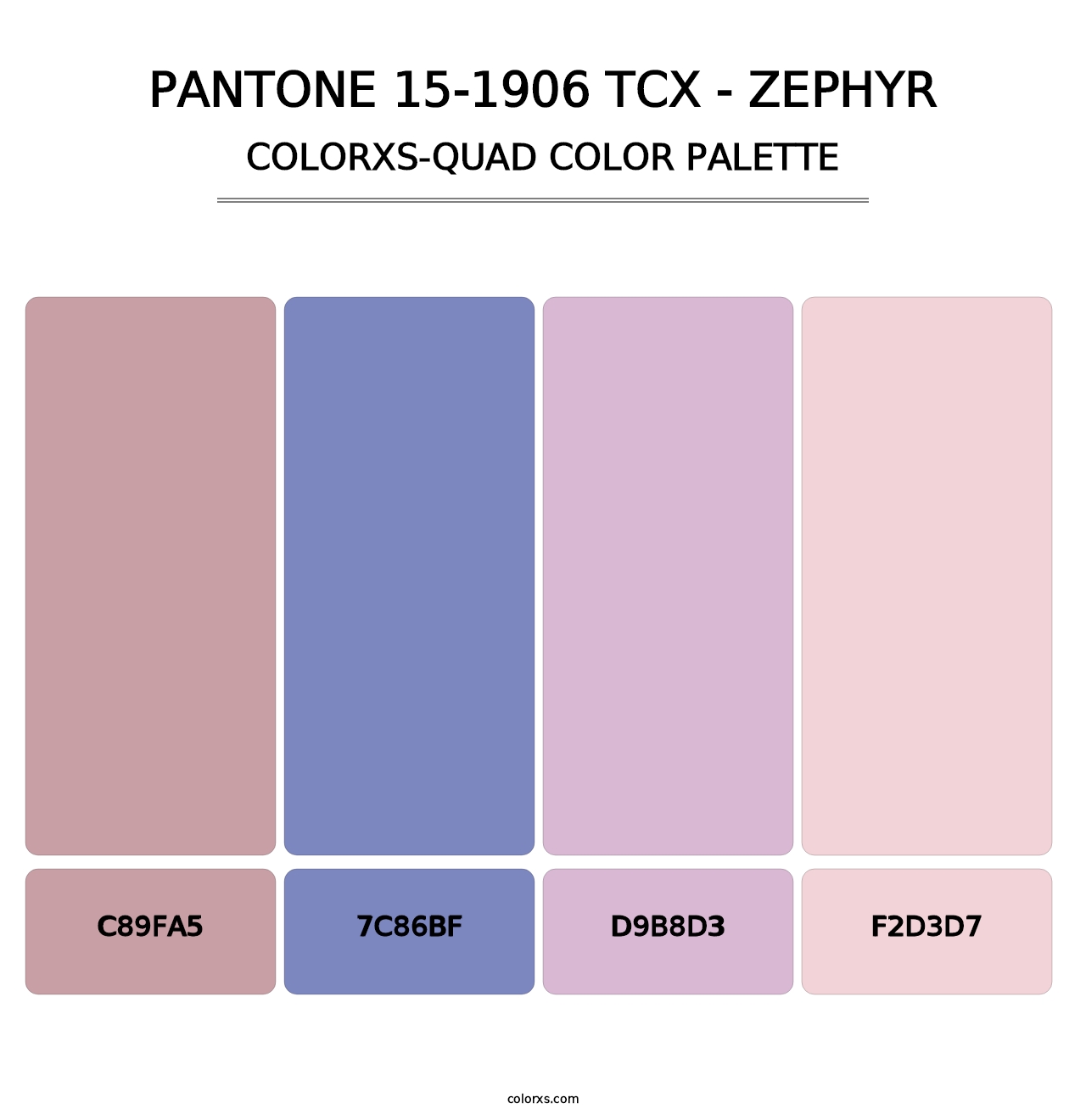 PANTONE 15-1906 TCX - Zephyr - Colorxs Quad Palette