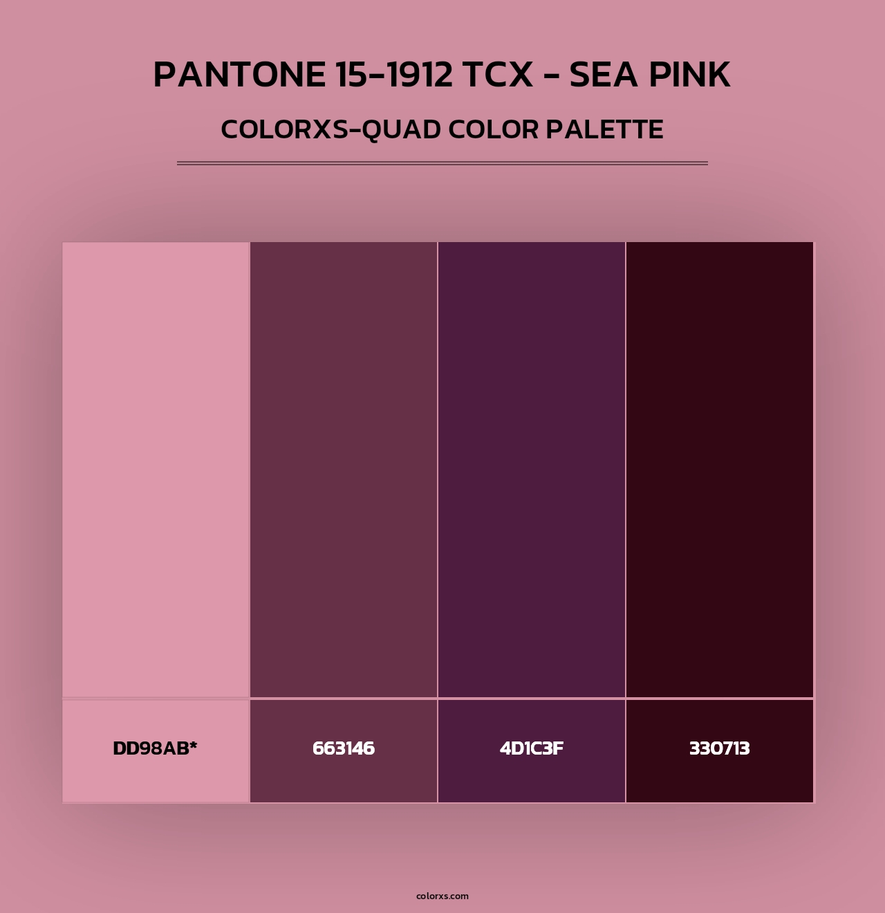 Pantone 15-1912 TCX - Sea Pink - Colorxs Quad Palette