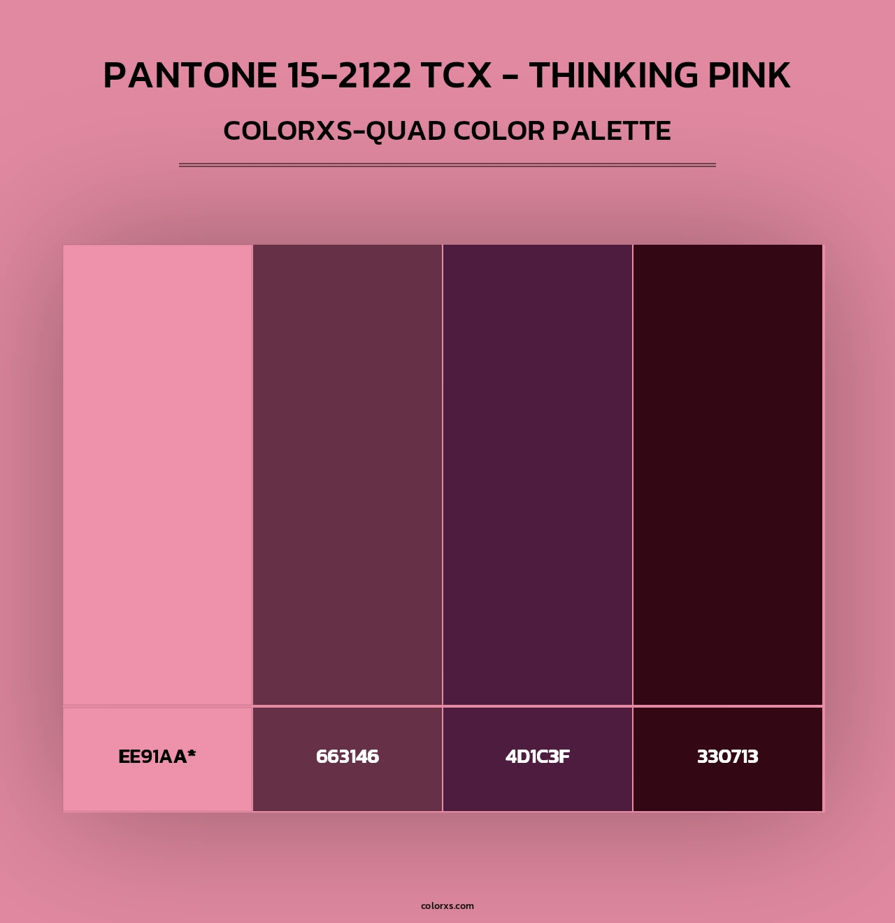 Pantone 15-2122 TCX - Thinking Pink - Colorxs Quad Palette