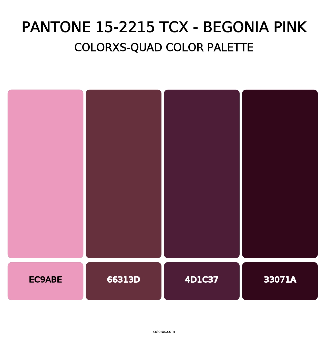 PANTONE 15-2215 TCX - Begonia Pink - Colorxs Quad Palette