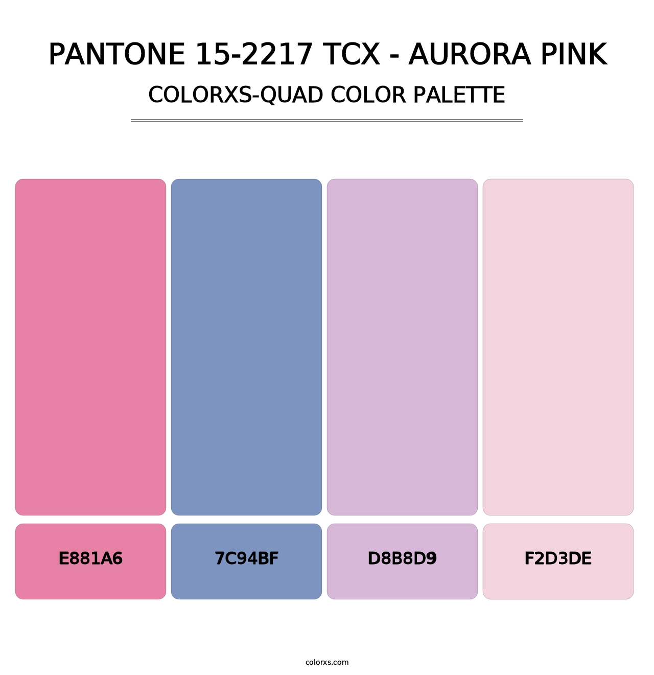 PANTONE 15-2217 TCX - Aurora Pink - Colorxs Quad Palette