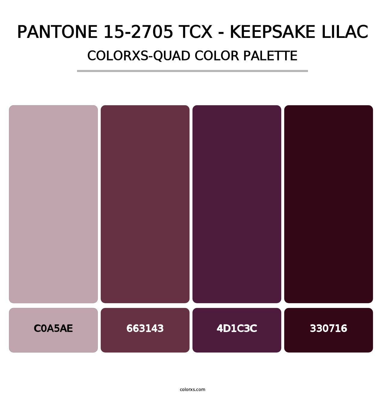 PANTONE 15-2705 TCX - Keepsake Lilac - Colorxs Quad Palette