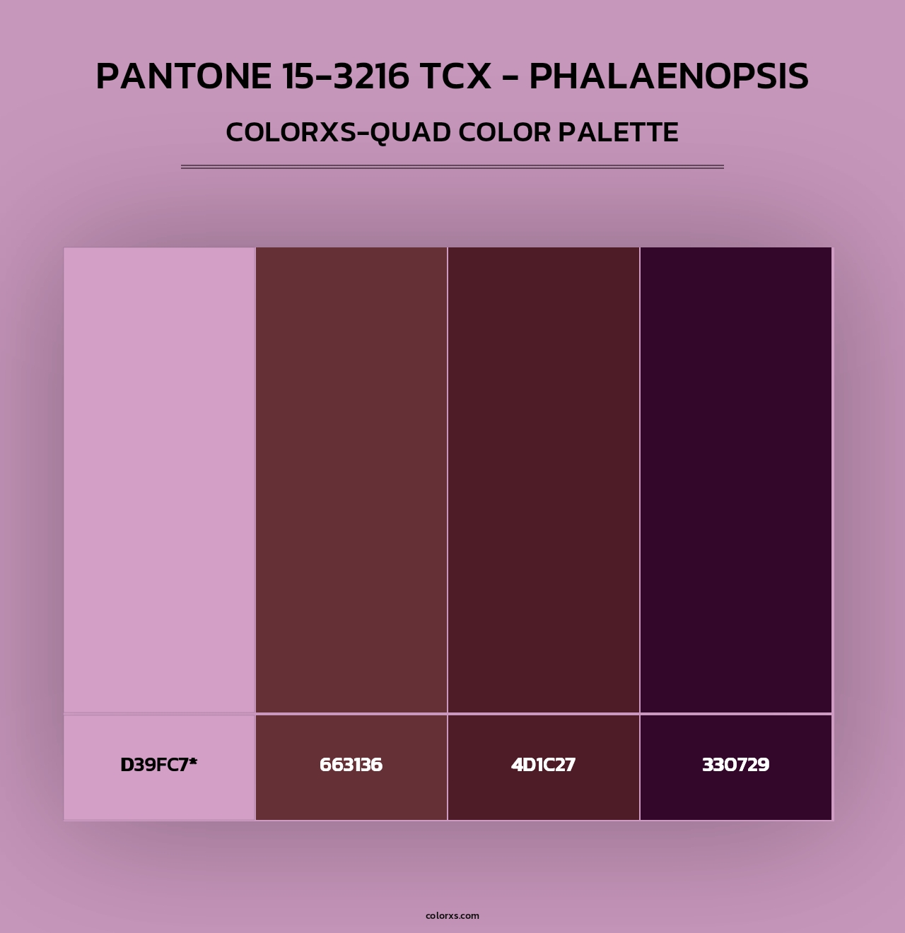 PANTONE 15-3216 TCX - Phalaenopsis - Colorxs Quad Palette