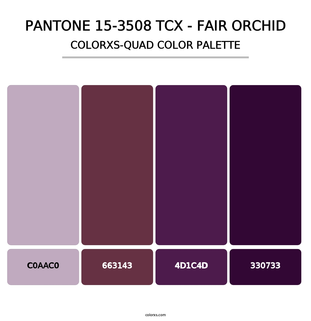 PANTONE 15-3508 TCX - Fair Orchid - Colorxs Quad Palette