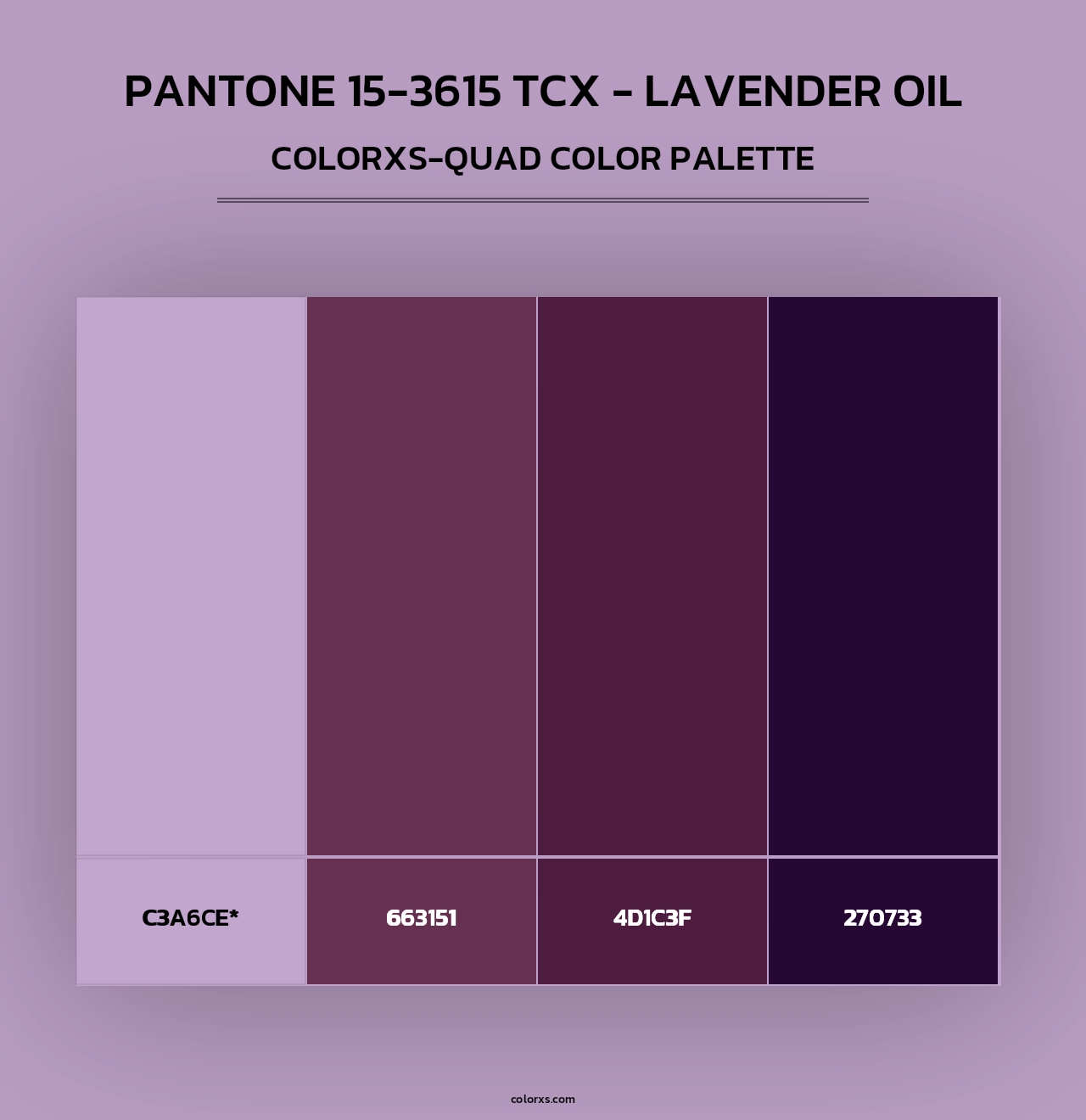 PANTONE 15-3615 TCX - Lavender Oil - Colorxs Quad Palette