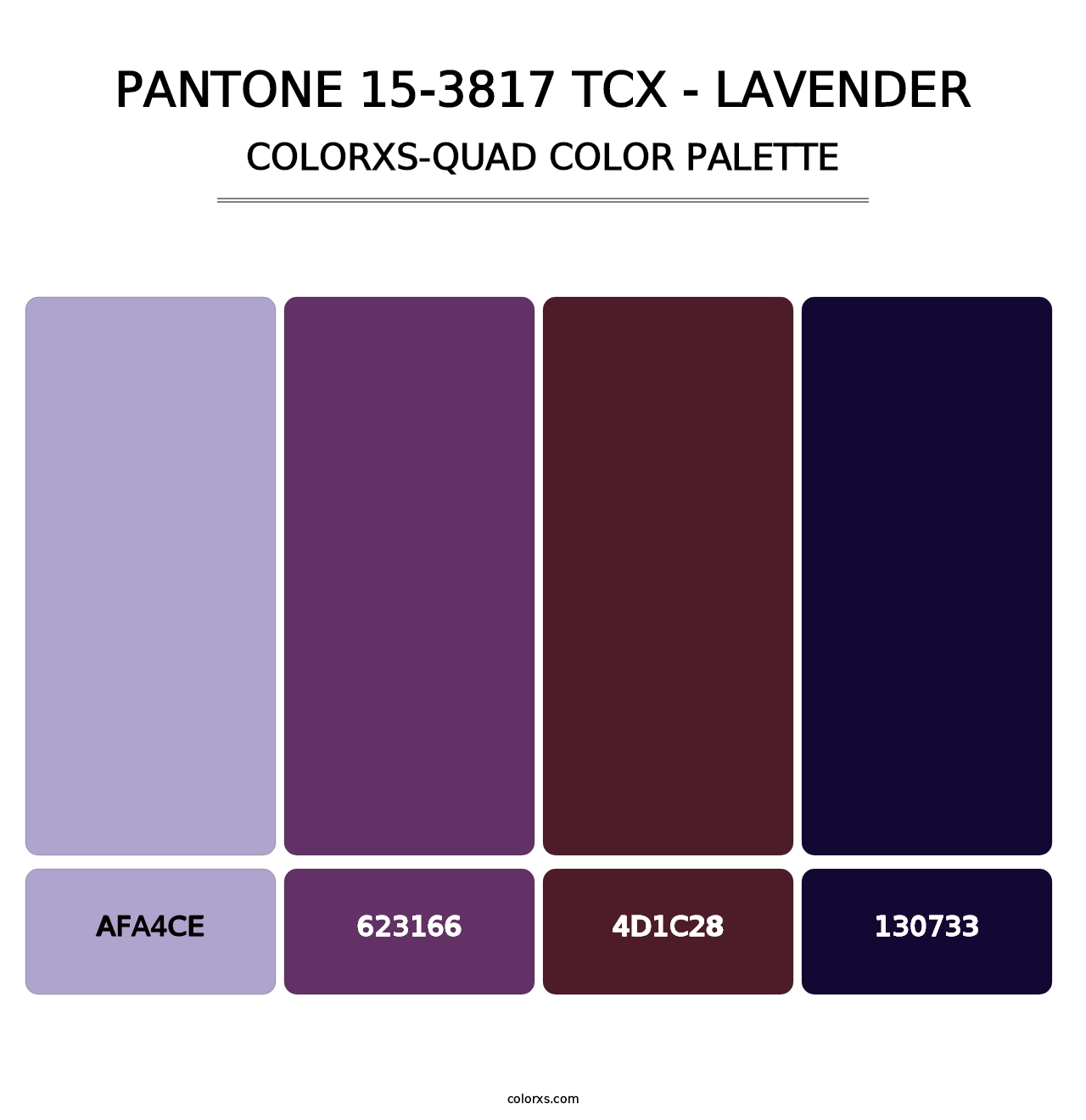 PANTONE 15-3817 TCX - Lavender - Colorxs Quad Palette