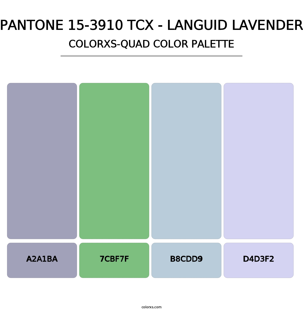 PANTONE 15-3910 TCX - Languid Lavender - Colorxs Quad Palette